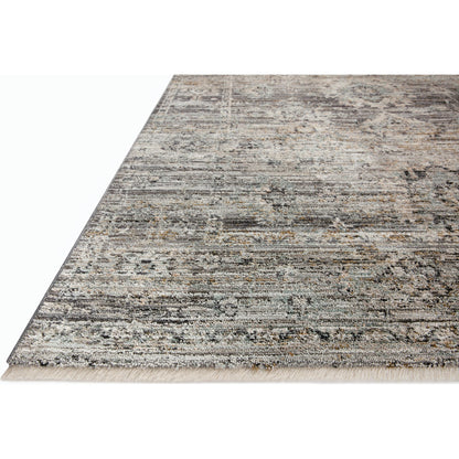 Katherine KES-05 Rug by Jean Stoffer x Loloi in graphite, jade. Made from 100% polyest