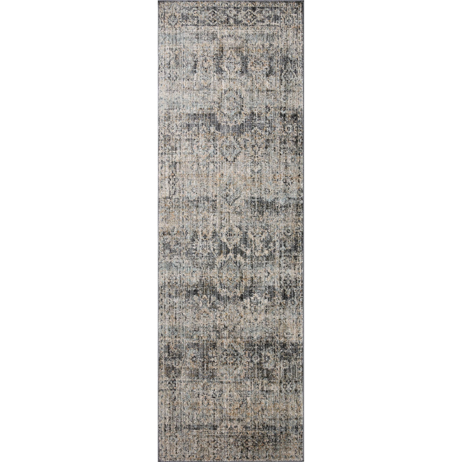Katherine KES-05 Rug by Jean Stoffer x Loloi in graphite, jade. Made from 100%