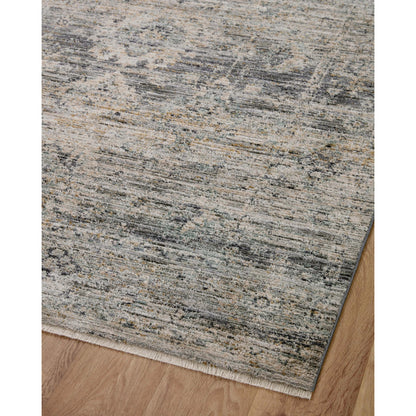 Katherine KES-05 Rug by Jean Stoffer x Loloi in graphite, jade. Made from 100% polyest
