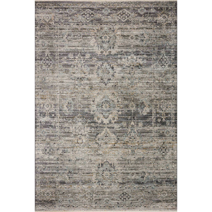 Katherine KES-05 Rug by Jean Stoffer x Loloi in graphite, jade. Made from 100% po