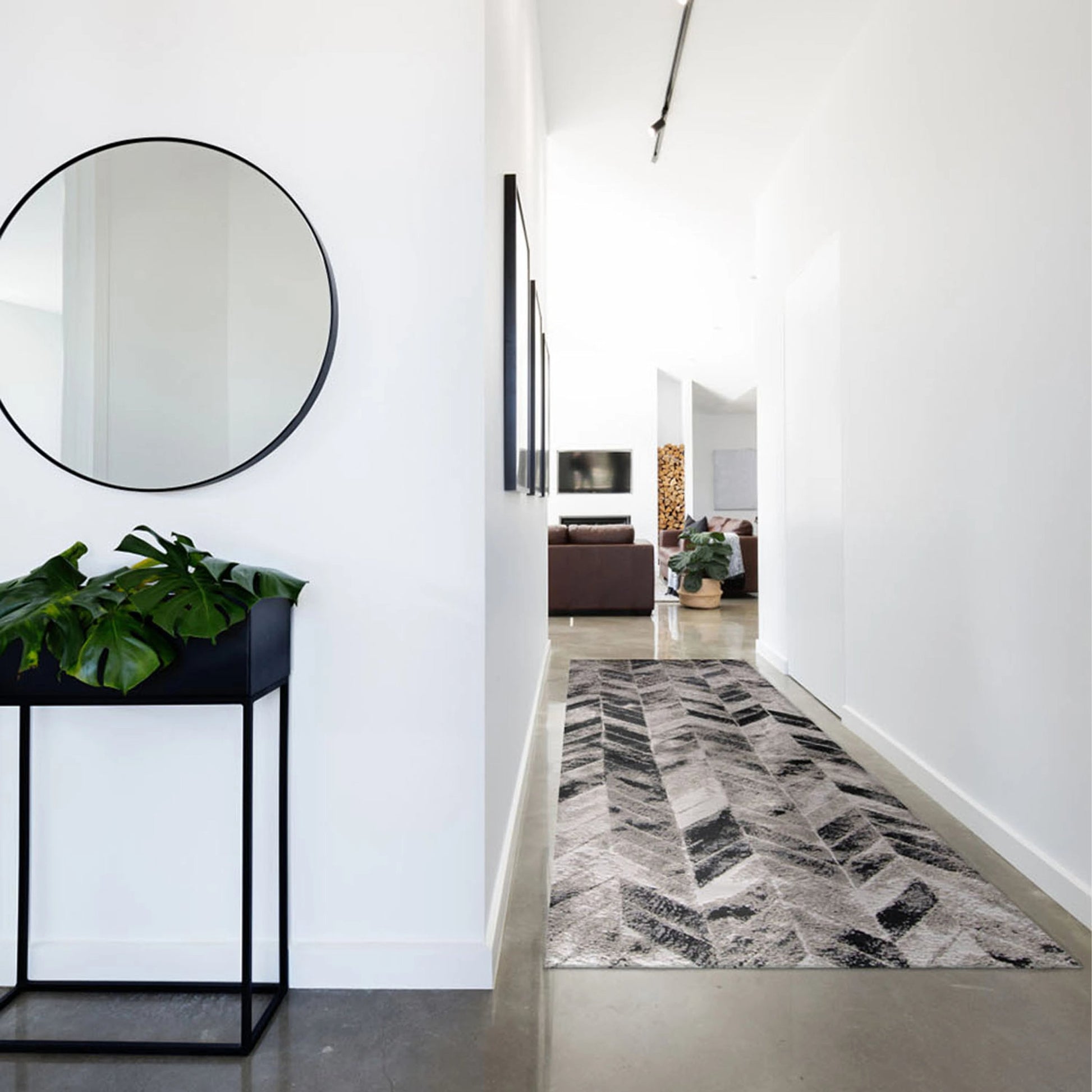 Micah Chevron Rug - 3048F by Feizy in black, gray, silver. Made from polyester, polypropylene in a unique style.