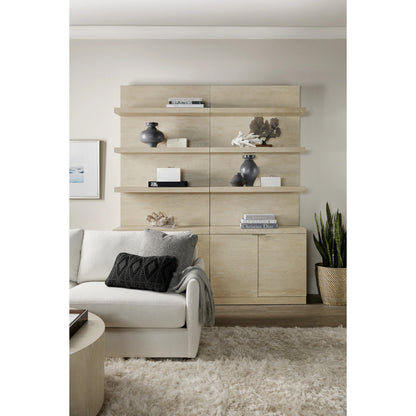 Cascade Bookcase Base and Hutch by Hooker Furniture in terrain. Made from oak veneers in a modern style.