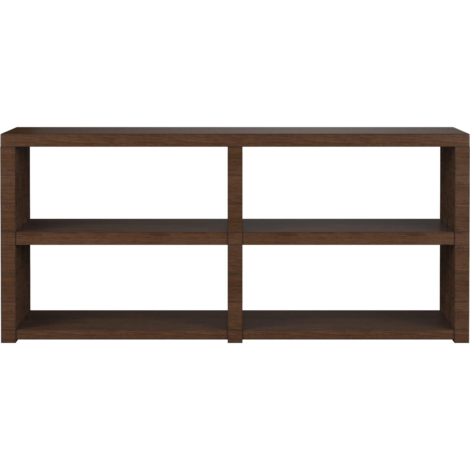 Verge Console Table by A.R.T. Furniture in handcrated walnut. Made from materrials(s): poplar, parawood solids, mirror, metal in a traditional style.