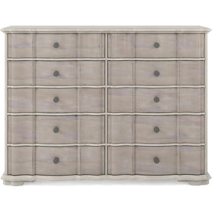 Alcove Master Chest by A.R.T. Furniture in belgian ivory, washed maple. Made from acacia solids, maple veneers, metal in a modern style.