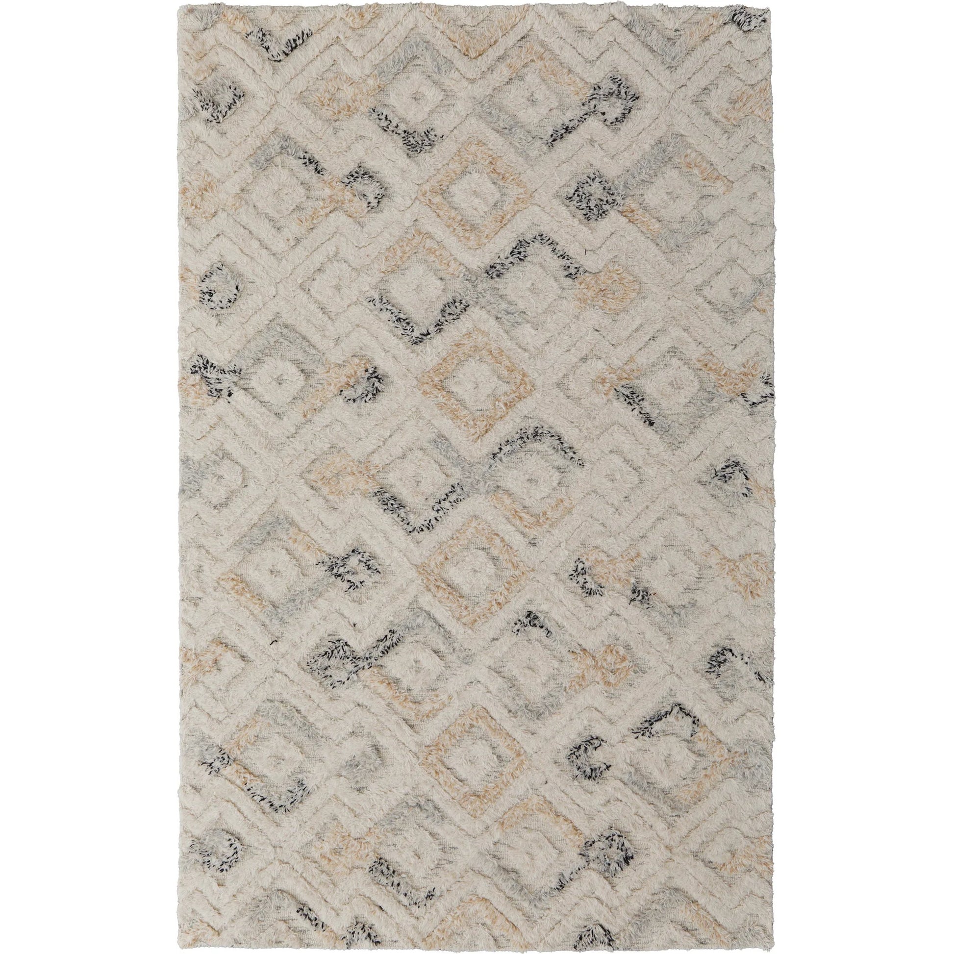 Anica Transitional Moroccan Rug - 8004F by Feizy in ivory, gray, black. Made from wool in a unique style.