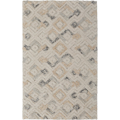 Anica Transitional Moroccan Rug - 8004F by Feizy in ivory, gray, black. Made from wool in a unique style.