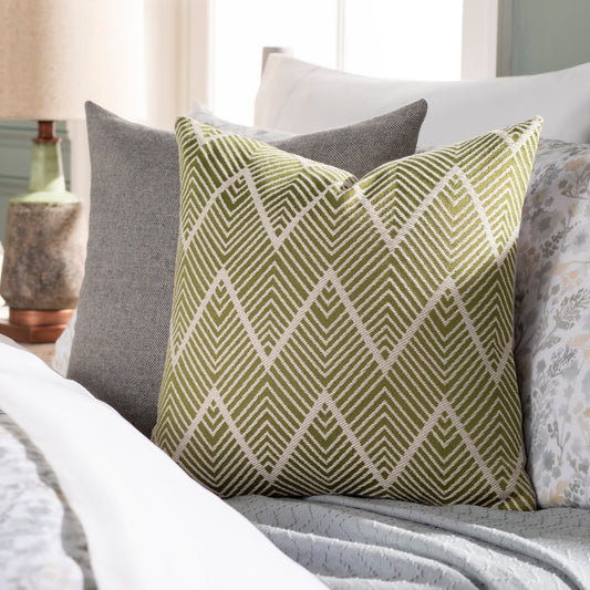 Kanga Pillow - 32045 by Surya in gray, olive. Made from 100% polyester in a eclectic & global style.