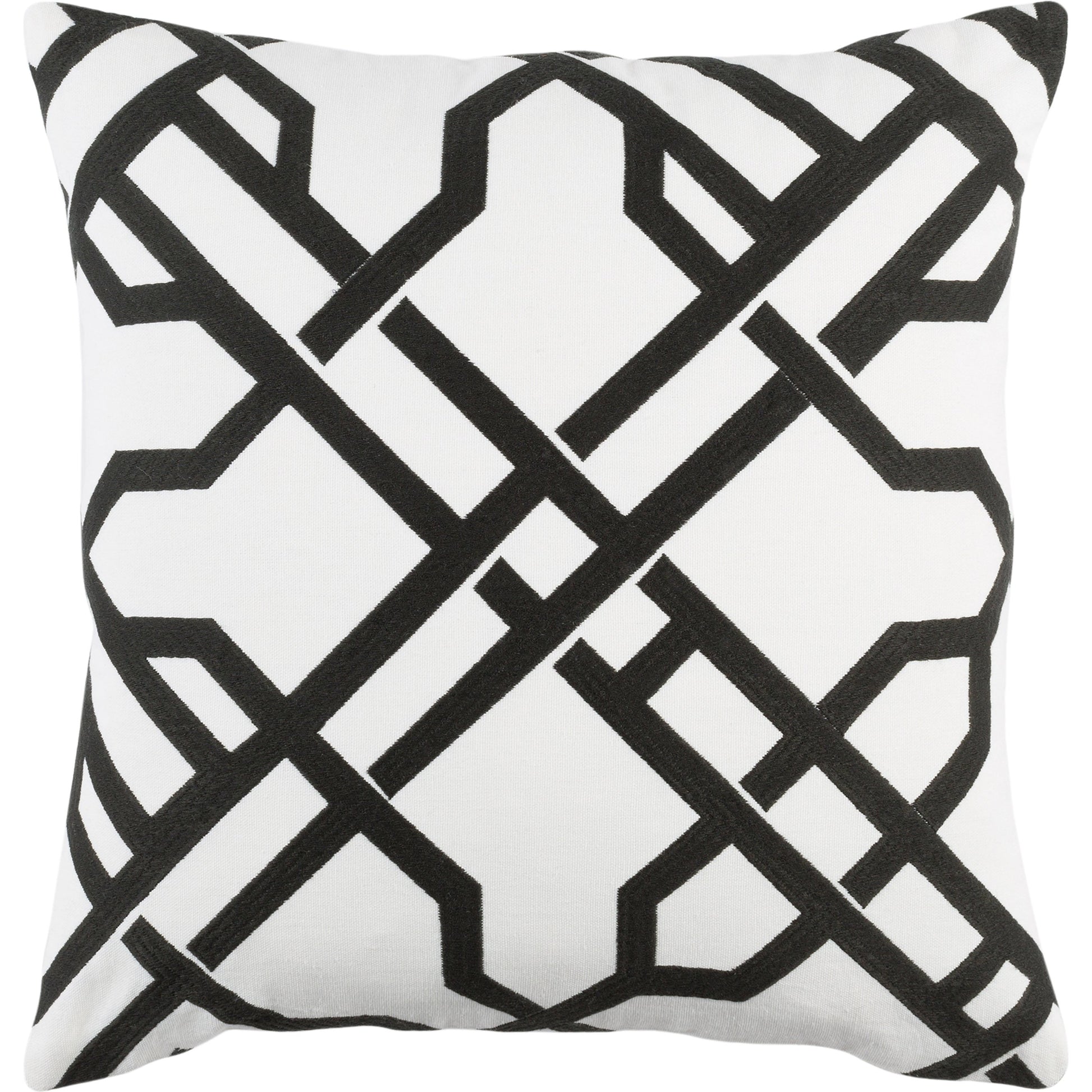 Kingdom Pillow - 17736 by Surya in off-white, black. Made from 100% cotton in a modern style.