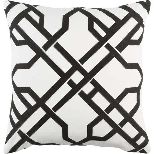 001 SI-1905552,SI-1905553 | Primary Silo | Kingdom Pillow - 17736 by Surya in off-white, black. Made from 100% cotton in a modern style.
