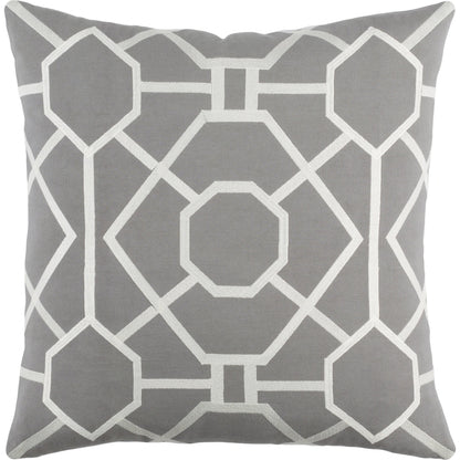 Kingdom Pillow - 20220 by Surya in gray, ivorymain: medium gray, ivory. Made from front: 100% cotton, back: 100% cotton in a modern style.
