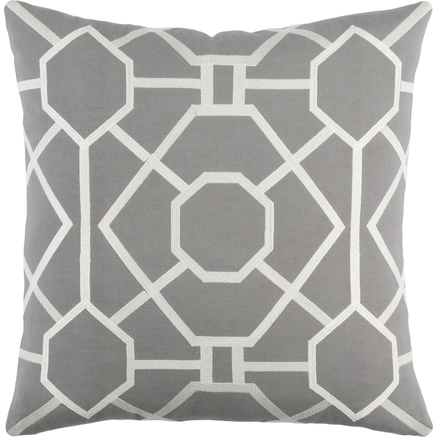 001 SI-2046142,SI-2046143 | Primary Silo | Kingdom Pillow - 20220 by Surya in gray, ivorymain: medium gray, ivory. Made from front: 100% cotton, back: 100% cotton in a modern style.