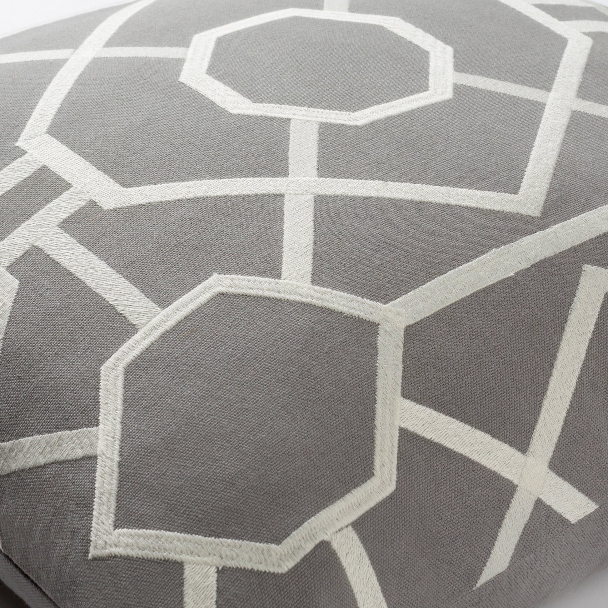 Kingdom Pillow - 20220 by Surya in gray, ivorymain: medium gray, ivory. Made from front: 100% cotton, back: 100% cotton in a modern style.