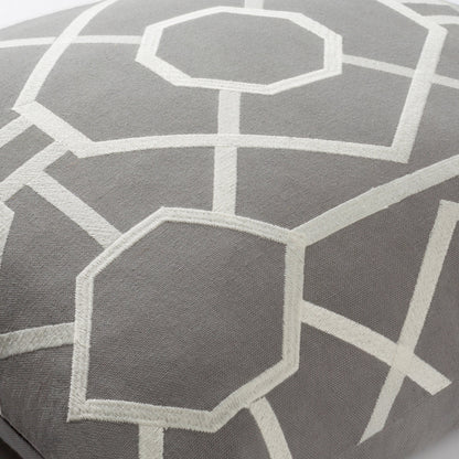Kingdom Pillow - 20220 by Surya in gray, ivorymain: medium gray, ivory. Made from front: 100% cotton, back: 100% cotton in a modern style.