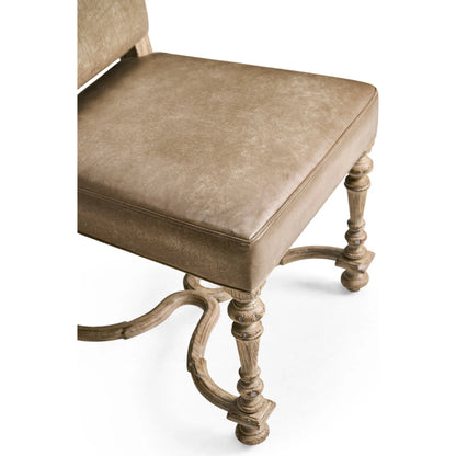 Sagehill Leather Side Chair (Set of 2) by Jonathan Charles in timberon grey oak. Made from oak in a traditional style.