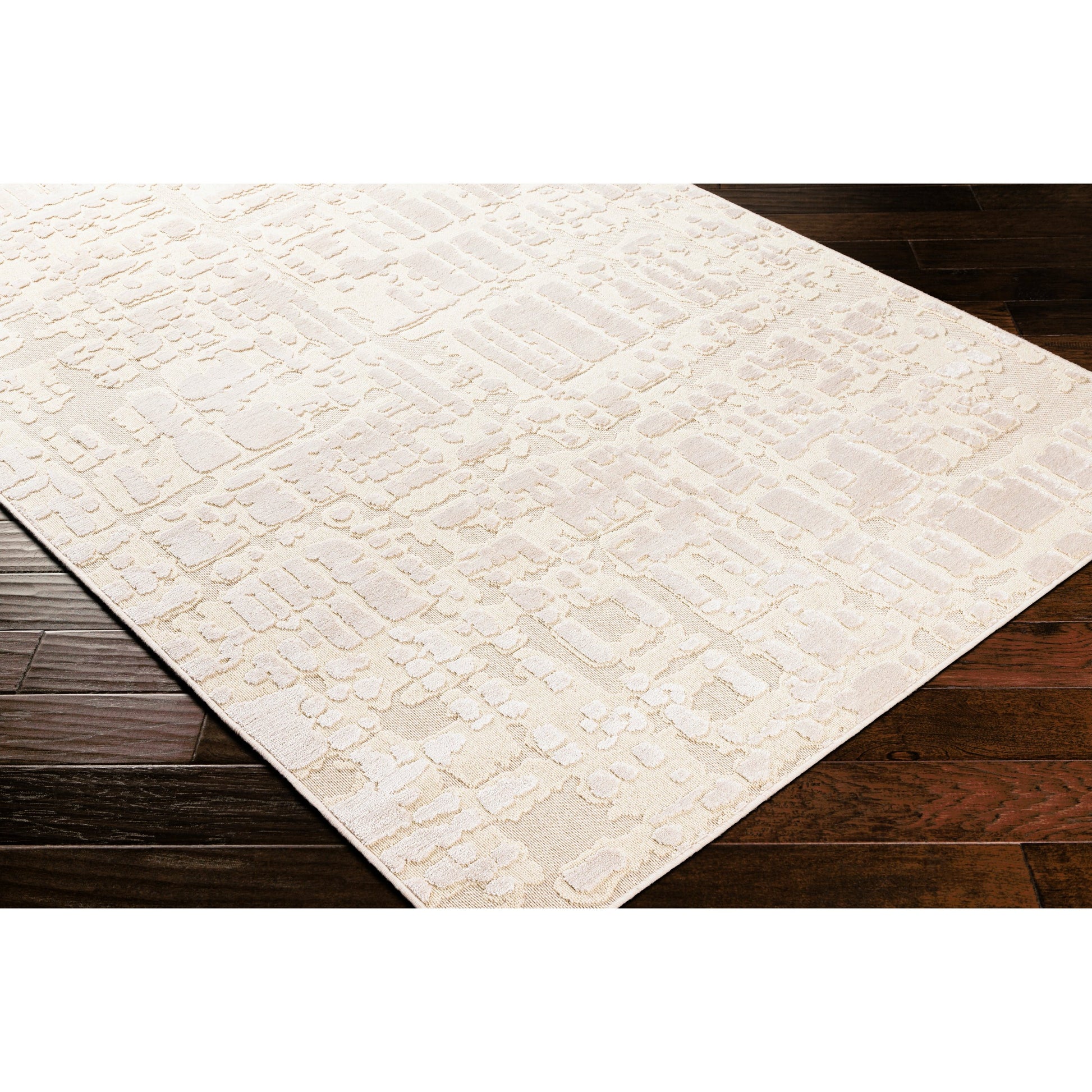 Kingston Rug - 29822 by Livabliss in cream, light beige. Made from 51% viscose, 49% wool in a unique style.