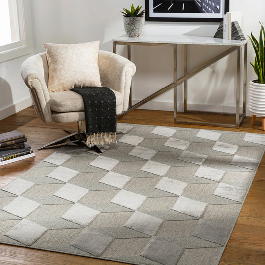 Kingston Rug - 29823 by Livabliss in gray, medium gray. Made from 51% viscose, 49% wool in a unique style.