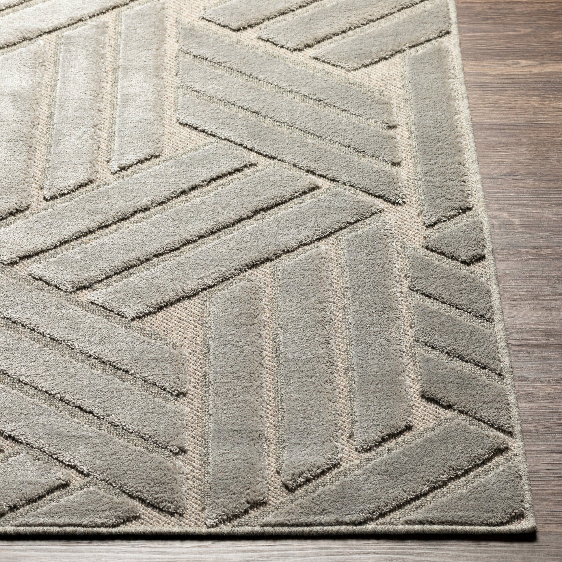 Kingston Rug - 29824 by Livabliss in gray, medium gray. Made from 51% viscose, 49% wool in a unique style.