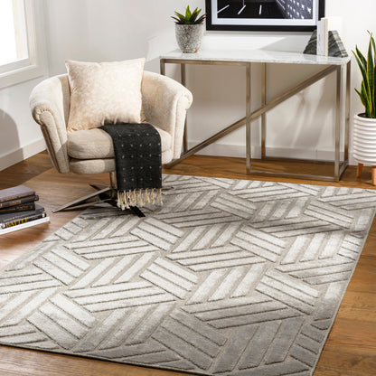 Kingston Rug - 29824 by Livabliss in gray, medium gray. Made from 51% viscose, 49% wool in a unique style.