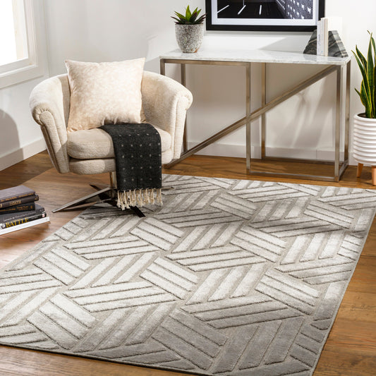 Kingston Rug - 29824 by Livabliss in gray, medium gray. Made from 51% viscose, 49% wool in a unique style.
