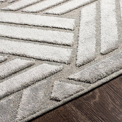 Kingston Rug - 29824 by Livabliss in gray, medium gray. Made from 51% viscose, 49% wool in a unique style.