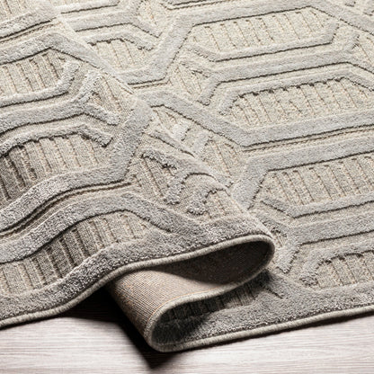 Kingston Rug - 29826 by Livabliss in gray, medium gray. Made from 51% viscose, 49% wool in a unique style.