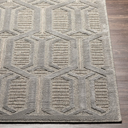 Kingston Rug - 29826 by Livabliss in gray, medium gray. Made from 51% viscose, 49% wool in a unique style.