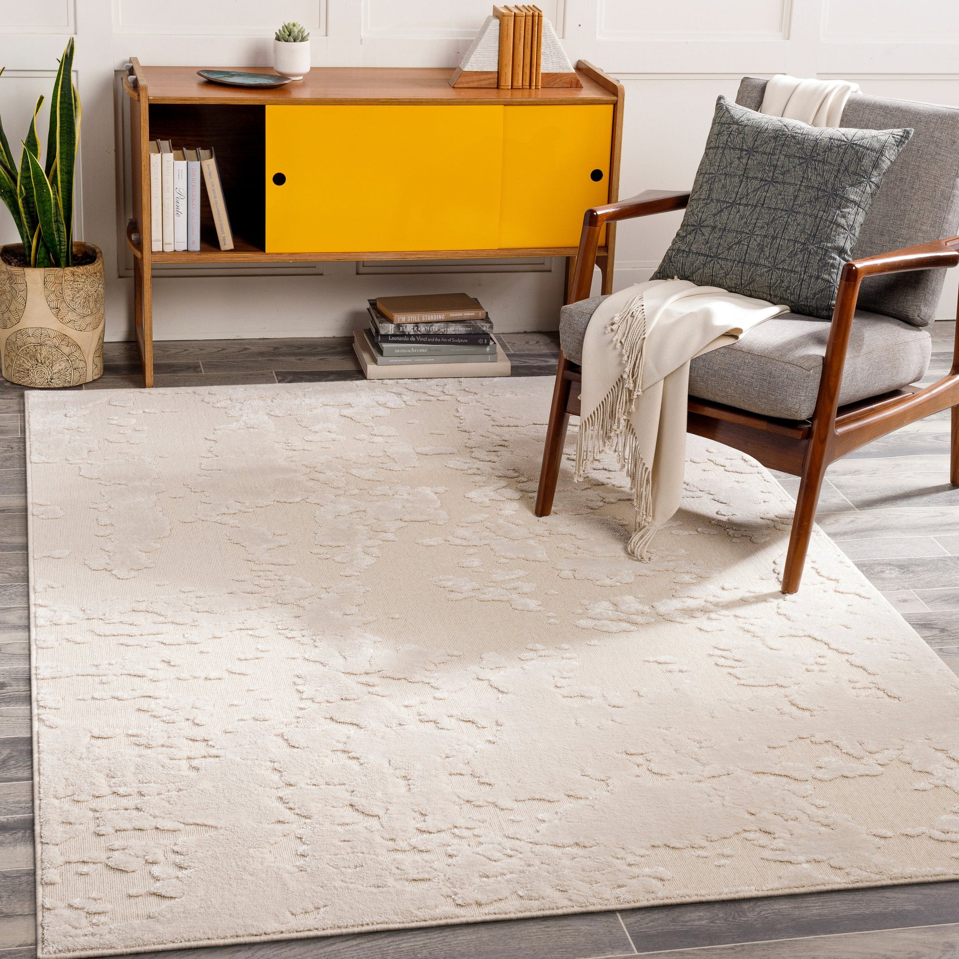Kingston Rug - 29830 by Livabliss in cream, light beige. Made from 51% viscose, 49% wool in a unique style.