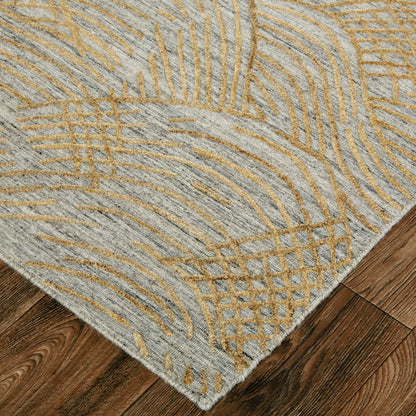 Taunton Transitional Rug - T17T8007 by Thom Felicia by Feizy Rugs in gold, gray. Made from viscose, wool in a unique style.