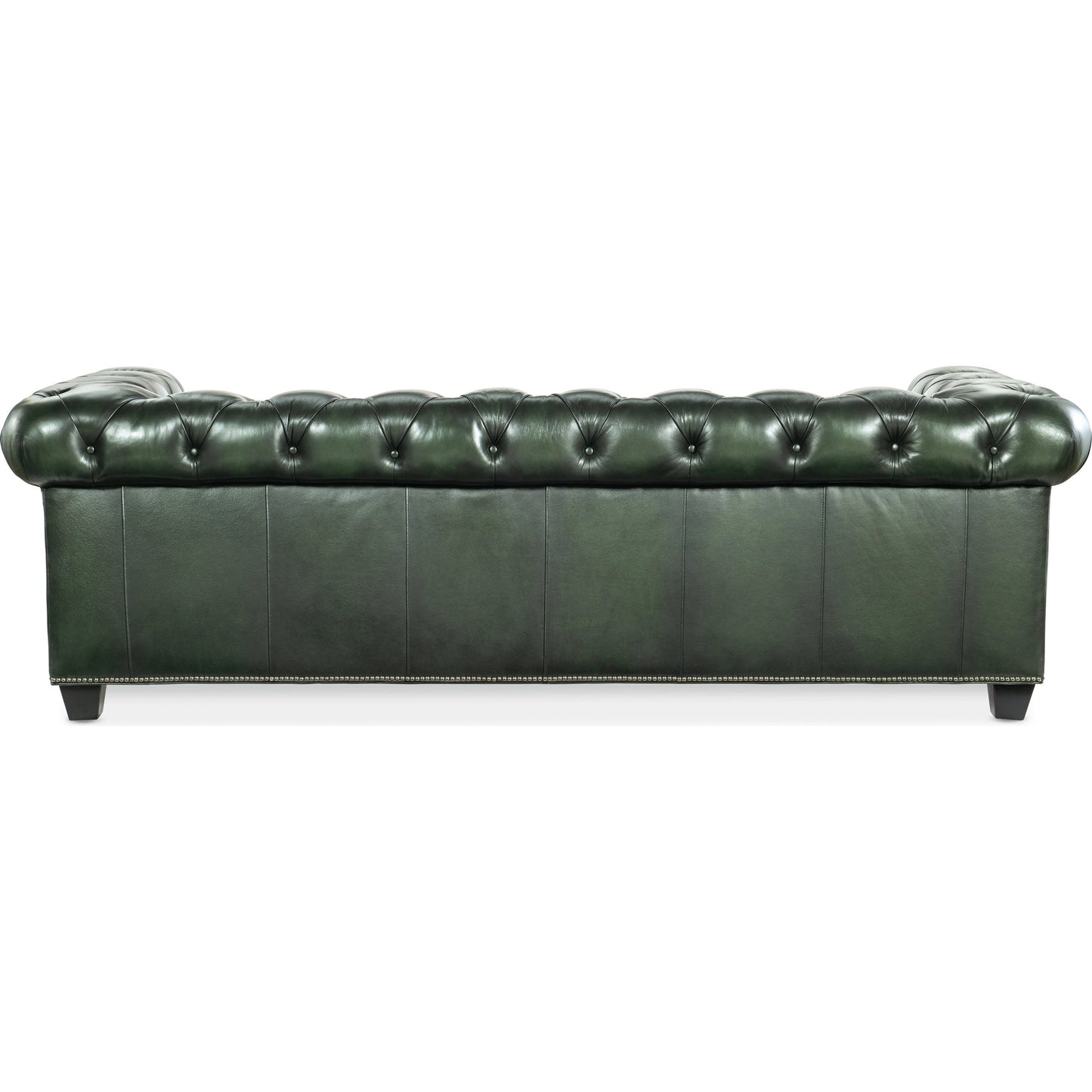 004 SI-2029069 | Additional Silo | Charleston Tufted Sofa by Hooker Furniture in sarzana portal and black. Made from leather, sarzana portal (finished, wipe off, top grain with splits) in a transitional style.