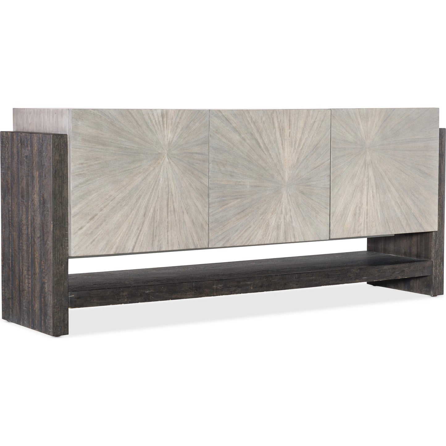 001 SI-2449108 | Primary Silo | Melange Ground Perspective Credenza by Hooker Furniture in distressed dark wood, light wood. Made from unique in a modern style.