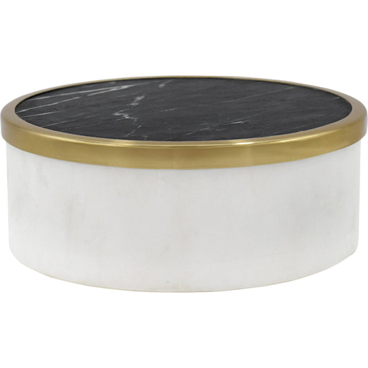 Khalid Marble Container by Worlds Away in white. Made from unique in a modern style.