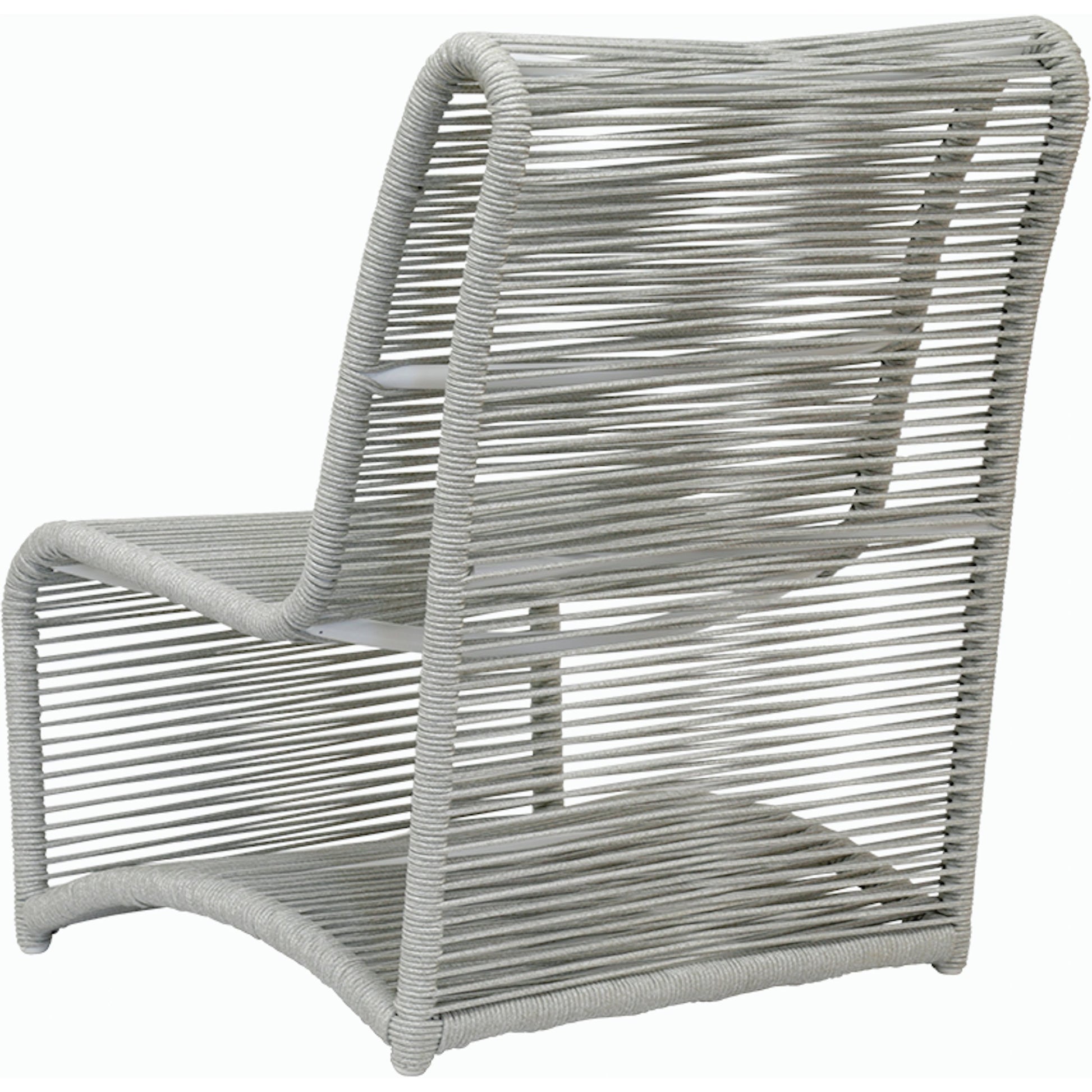 Milano Outdoor Armless Club Chair by Sunset West. Made from olefin rope in a coastal style.