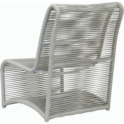 Milano Outdoor Armless Club Chair by Sunset West. Made from olefin rope in a coastal style.