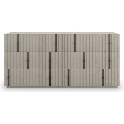 Clancy Dresser by Caracole in fossil, matte black metal. Made from ash, oak in a modern style.