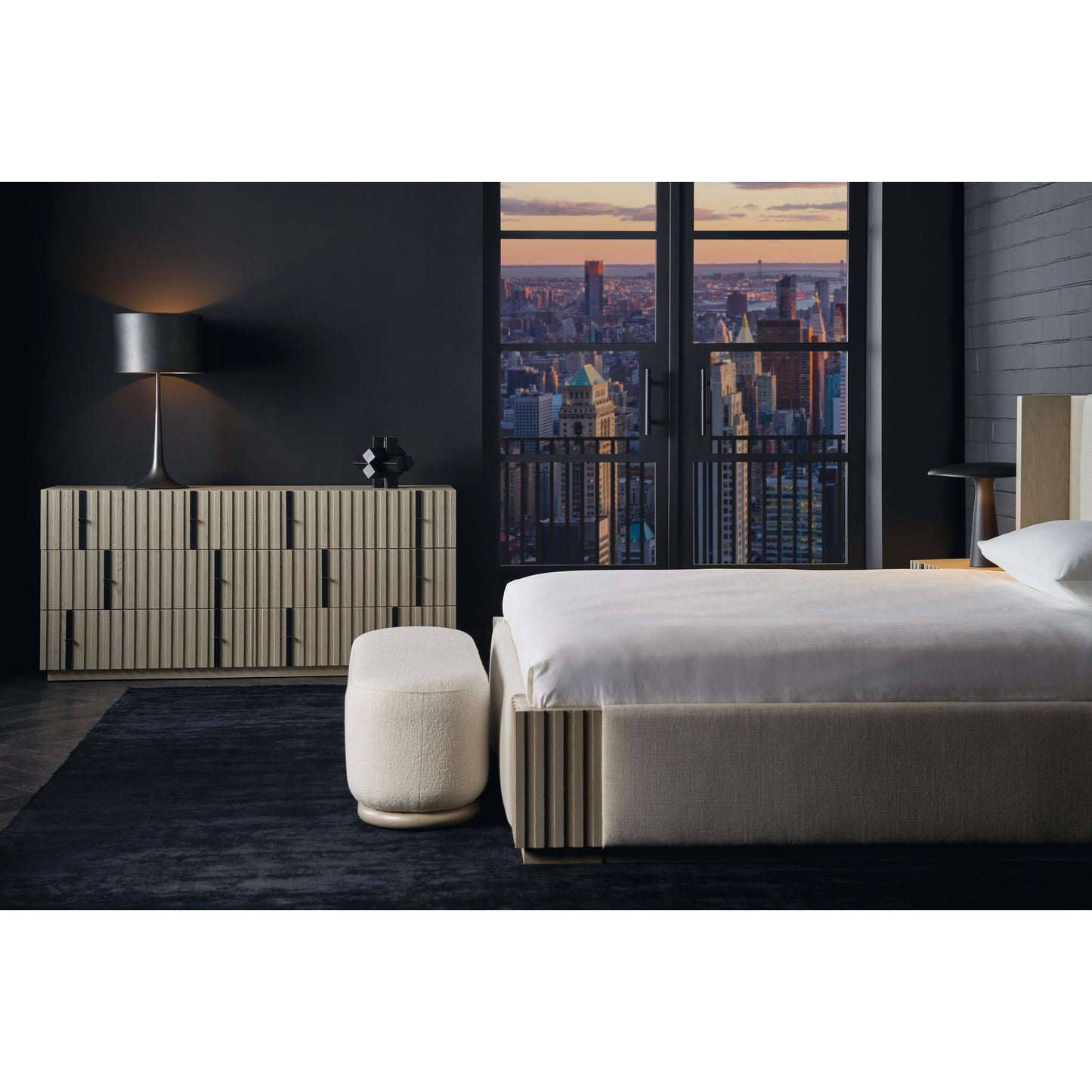 006 SI-2095946 | Lifestyle | Clancy Dresser by Caracole in fossil, matte black metal. Made from ash, oak in a modern style.