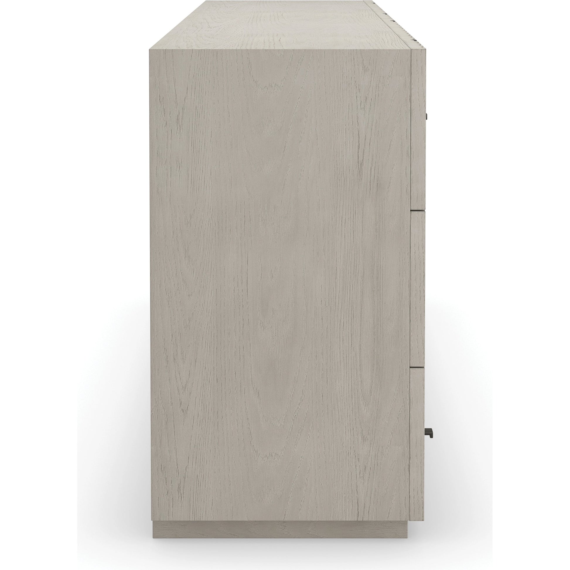 Clancy Dresser by Caracole in fossil, matte black metal. Made from ash, oak in a modern style.