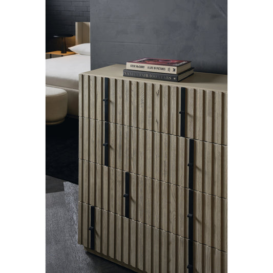 Clancy Chest by Caracole in fossil, matte black metal. Made from ash, oak in a modern style.