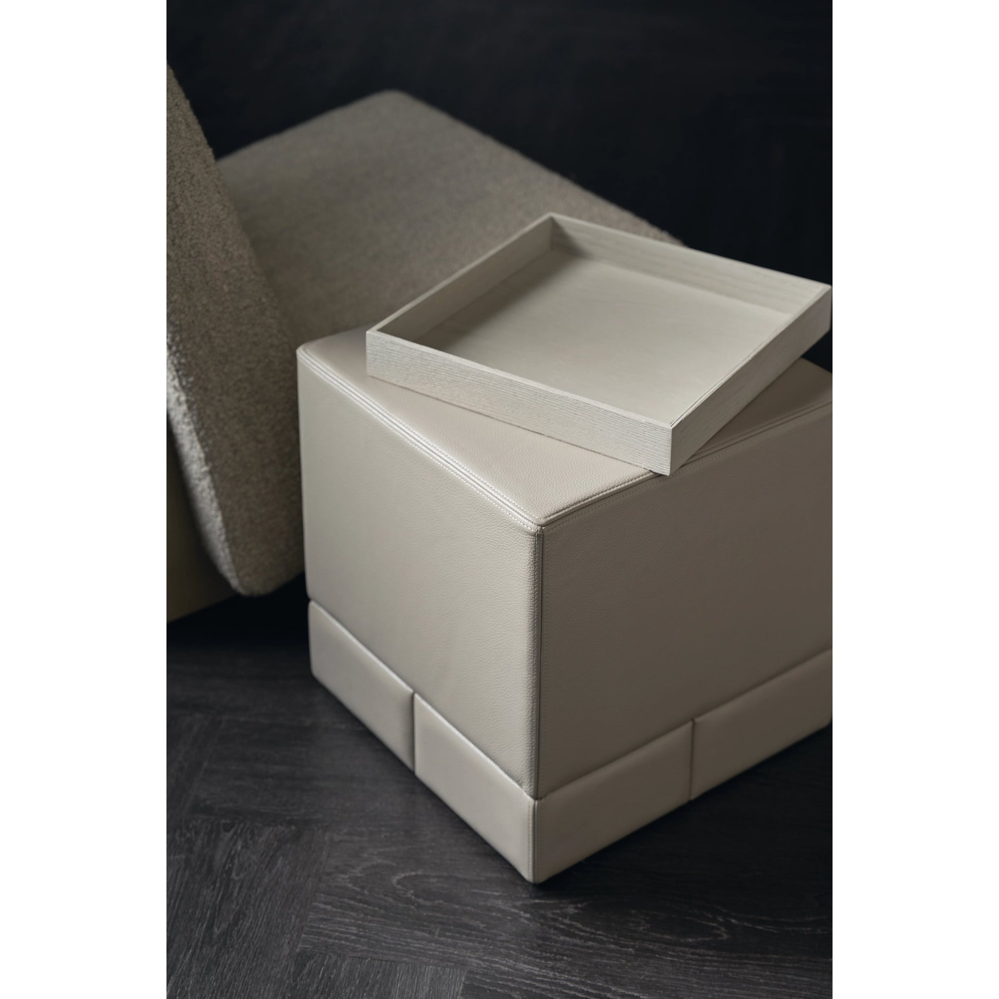 Bindi Side Table by Caracole in taupe and fossil. Made from ash, oak in a modern style.