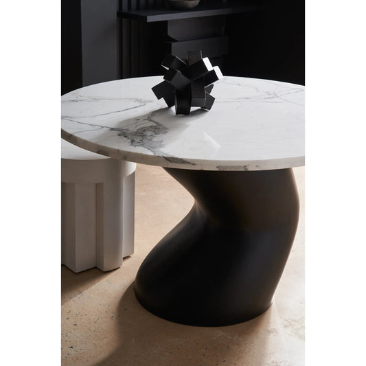 Jose Dining Table by Caracole in matte black. Made from stone, resin in a unique style.
