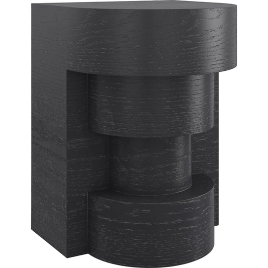 Sam Side Table by Caracole in basalt. Made from resin in a unique style.