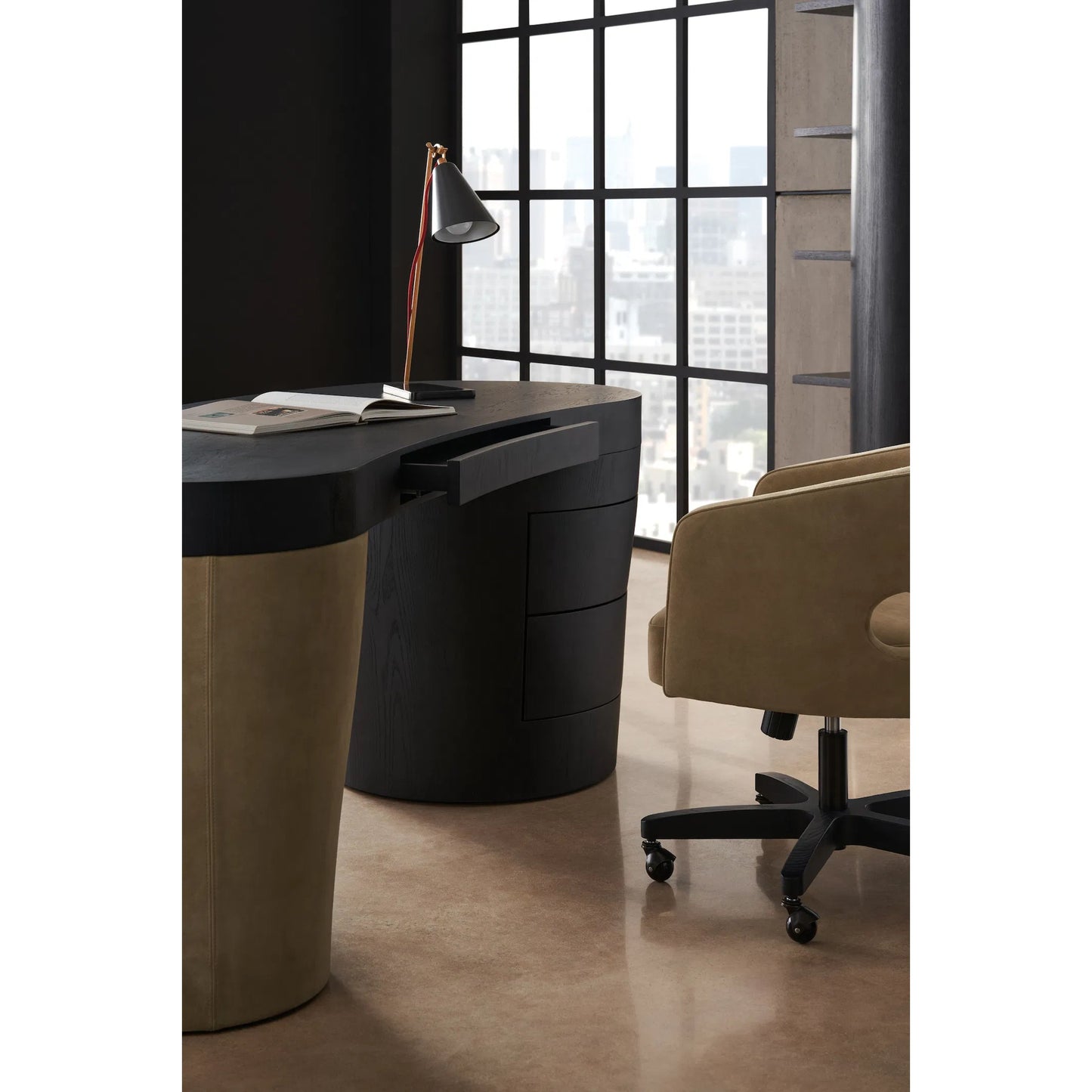 008 SI-2193838 | Lifestyle | Gus Desk by Caracole in basalt. Made from ash, oak in a modern style.