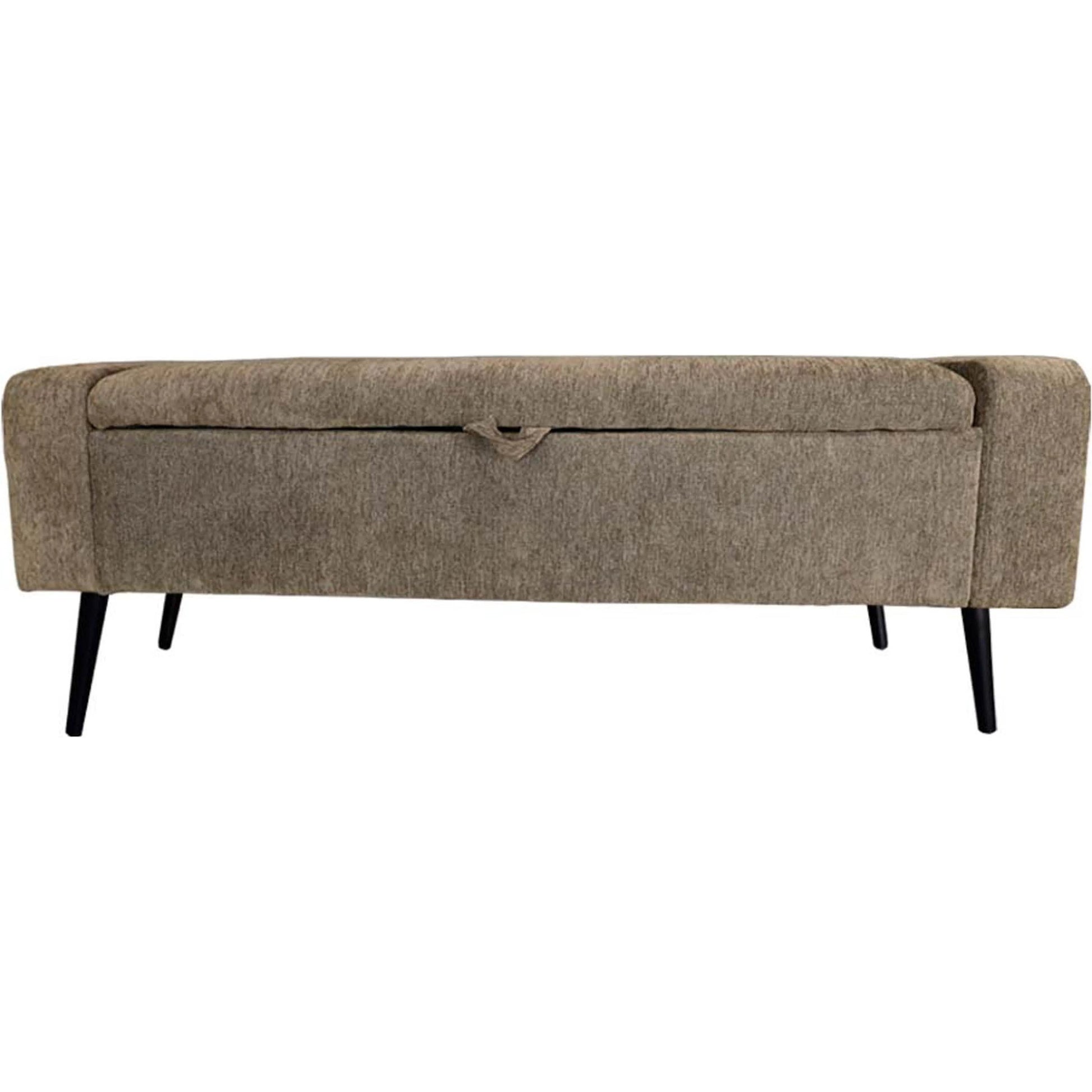 Khloe Storage Bench by LH Imports in matte black. Made from black metal, foam, 100% polyester fabric in a transitional style.
