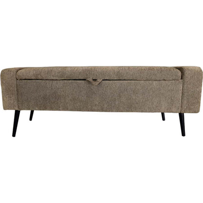 Khloe Storage Bench by LH Imports in matte black. Made from black metal, foam, 100% polyester fabric in a transitional style.