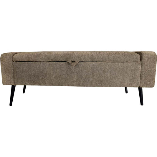 Khloe Storage Bench by LH Imports in matte black. Made from black metal, foam, 100% polyester fabric in a unique style.