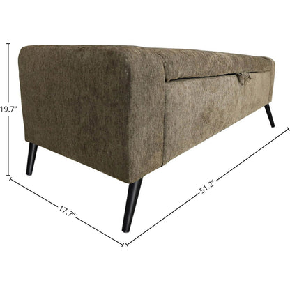 Khloe Storage Bench by LH Imports in matte black. Made from black metal, foam, 100% polyester fabric in a transitional style.