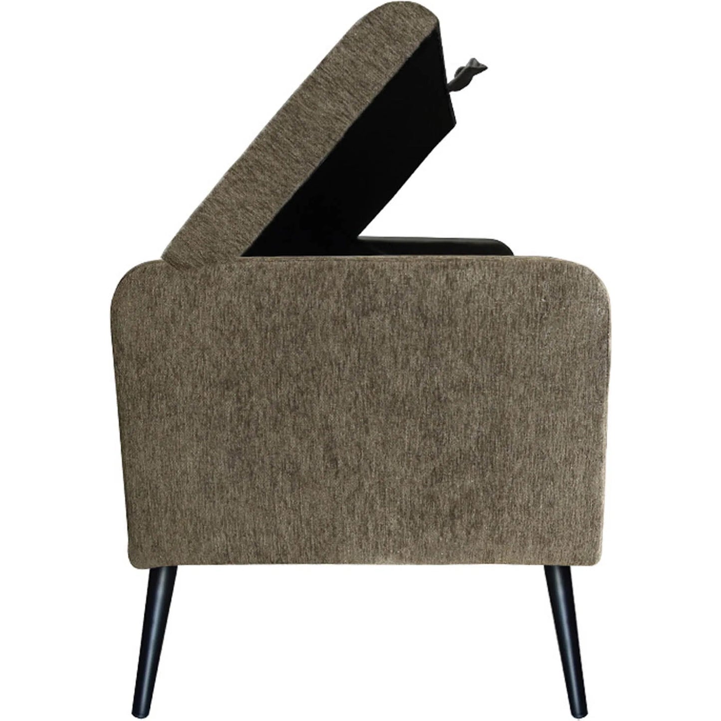 003 SI-2325103 | Additional Silo | Khloe Storage Bench by LH Imports in matte black. Made from black metal, foam, 100% polyester fabric in a transitional style.