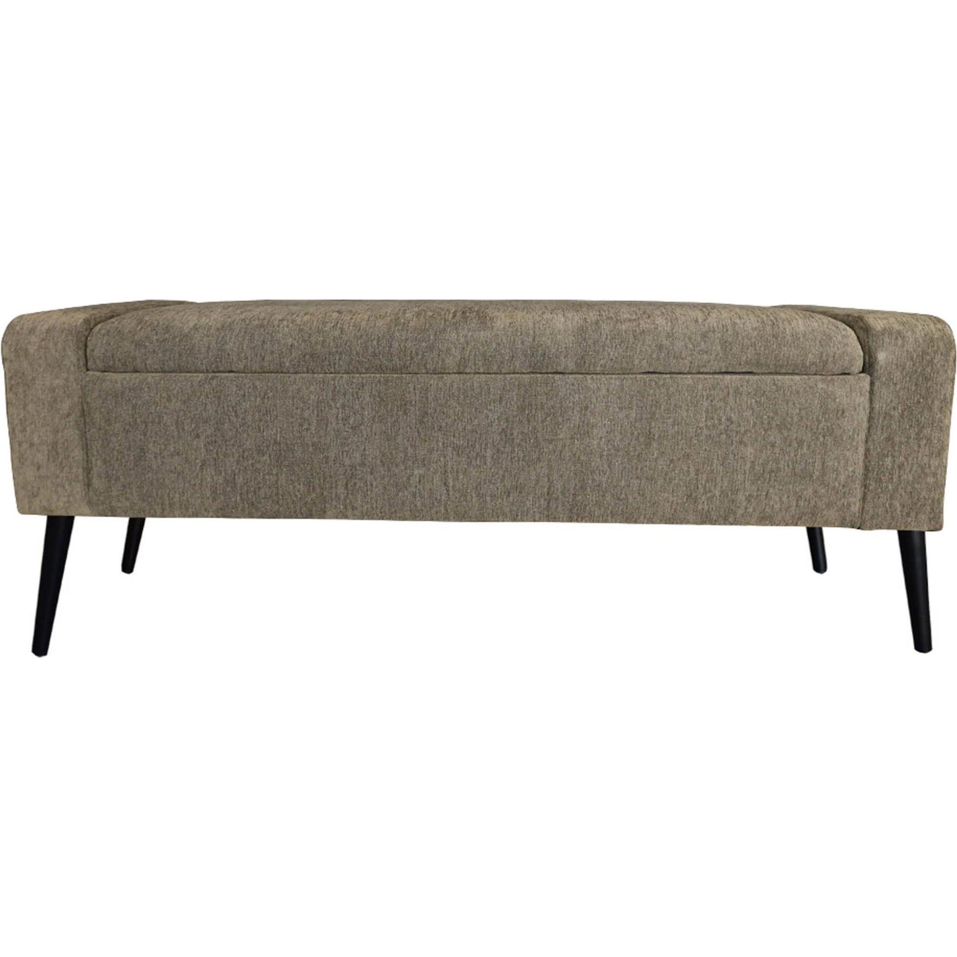 Khloe Storage Bench by LH Imports in matte black. Made from black metal, foam, 100% polyester fabric in a transitional style.