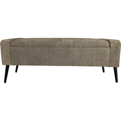 Khloe Storage Bench by LH Imports in matte black. Made from black metal, foam, 100% polyester fabric in a transitional style.