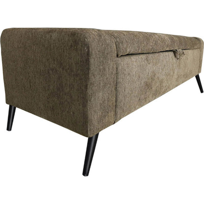 Khloe Storage Bench by LH Imports in matte black. Made from black metal, foam, 100% polyester fabric in a transitional style.