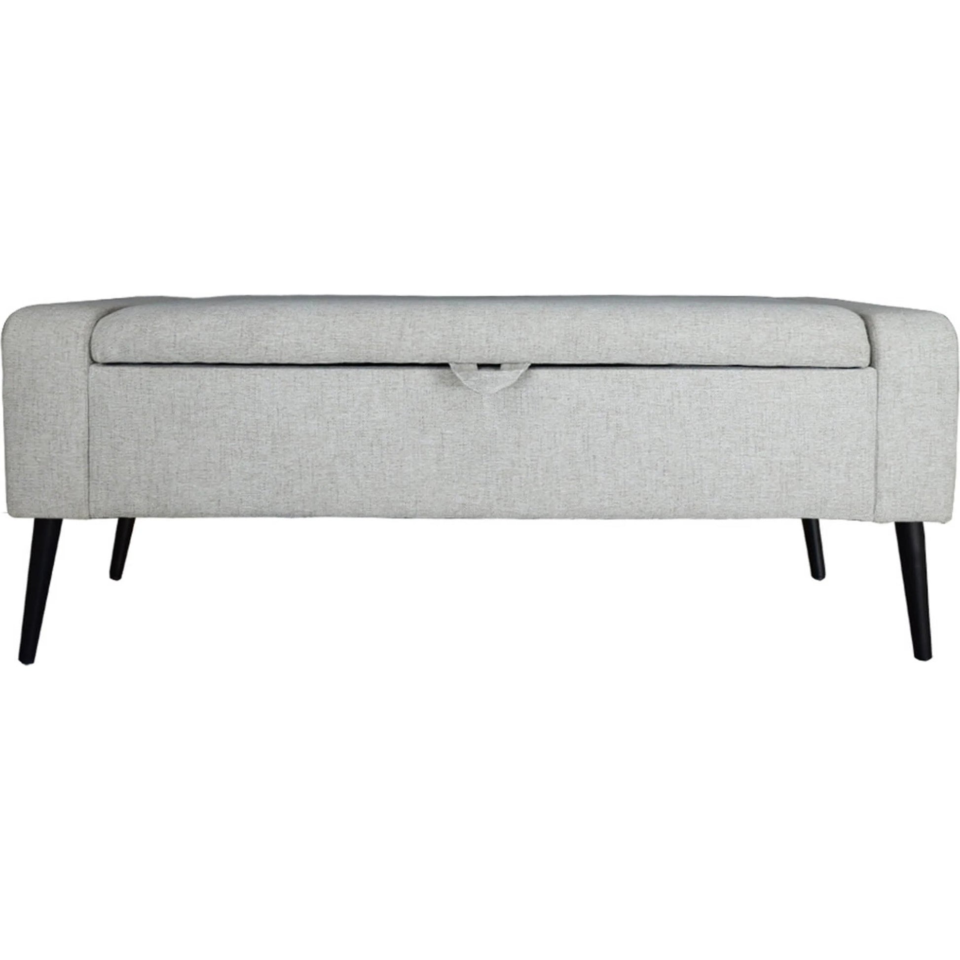 Khloe Storage Bench by LH Imports in matte black. Made from black metal, foam, 100% polyester fabric in a transitional style.